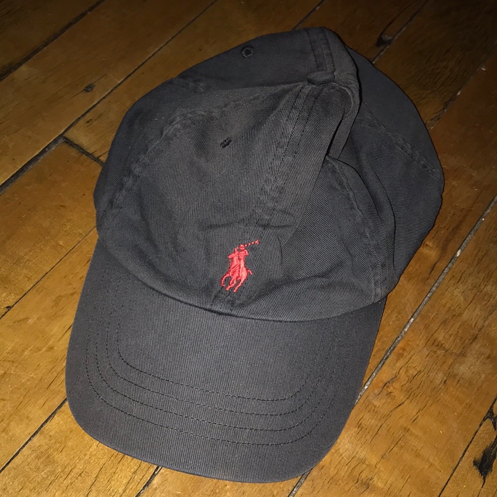 Polo by Ralph Lauren Black Baseball Cap with Red Pony Logo